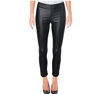 Aqua faux leather legging ankle pant black nwt